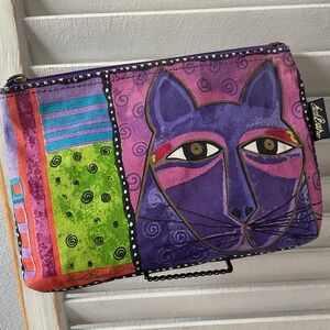Laurel Burch Cosmetic Bag Whiskered Cat Pouch